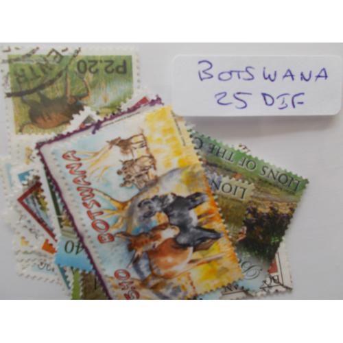 Botswana 25 Timbres Différents