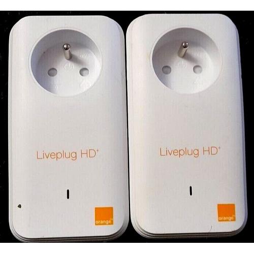Liveplug HD+ 500 Mbp/s Kit CPL Orange , 2 boitiers + 2 Câbles Ethernet