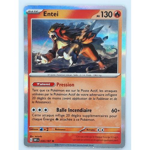 Entei Holo - Pokémon - Set Flammes Obsidiennes - 030/197 - Ev03 - Française