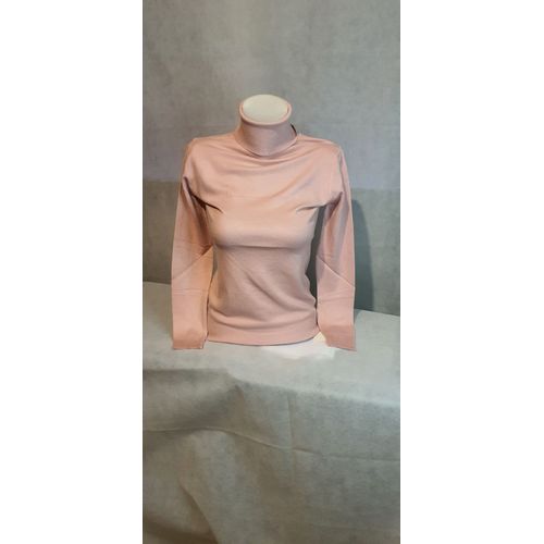 Pull Col Roule Rose Laine/Soie/Cachemire Femme Ki&love Paris Taille L/Xl