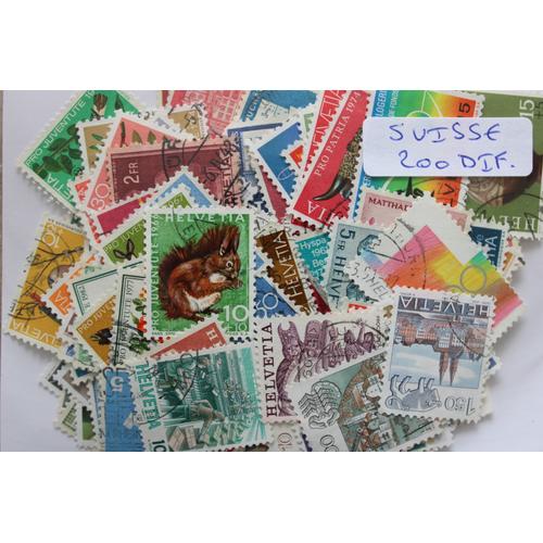 Suisse 200 Timbres Différents