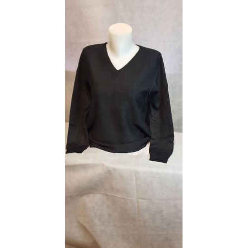 Pull Manches Longues Col V Noir Femme Cmp55 Paris Taille Unique