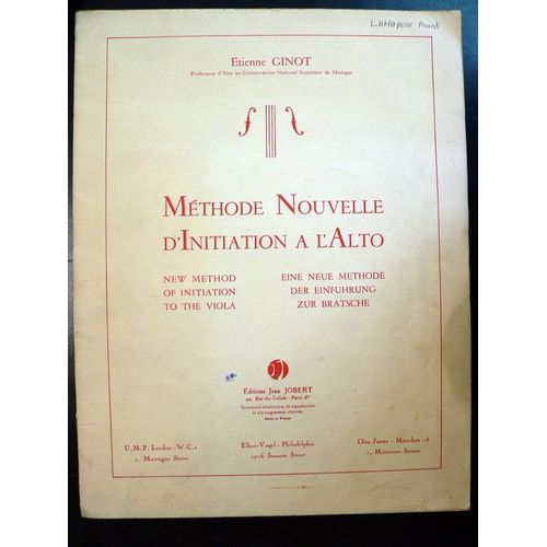 Méthode Nouvelle D'initiation À L'alto
