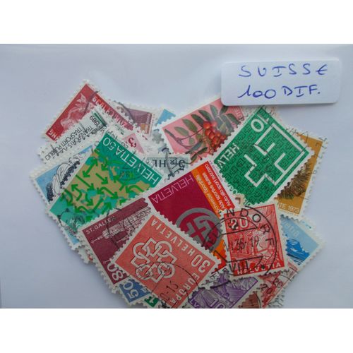 Suisse 100 Timbres Différents