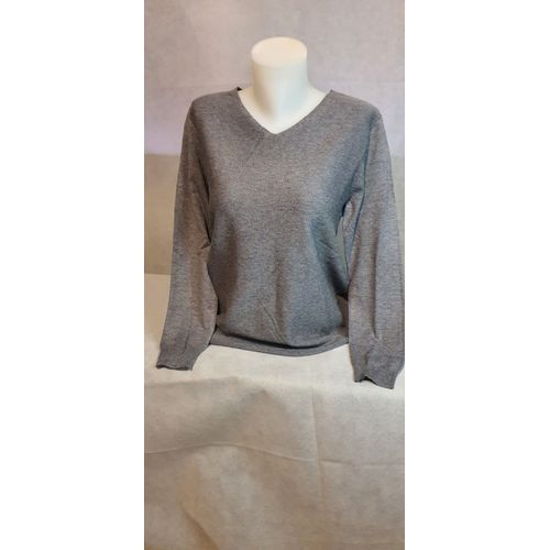 Pull Col V Gris Femme Cmp55 Paris Taille Unique