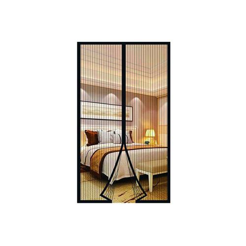 Rideau De Porte Magnétique En 120x220 Cm Noir Pour Portes Fenêtres Anti Moustiques Mouches