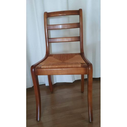 Chaises Paillées En Bois Massif Style Louis-Philippe
