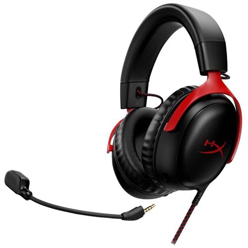 HyperX Cloud 3 - Micro-casque - circum-aural - filaire - USB, jack 3,5mm - noir, rouge