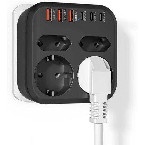 Multiprise USB avec 2 Prises Schuko et 2 Prises européennes, Prise ...