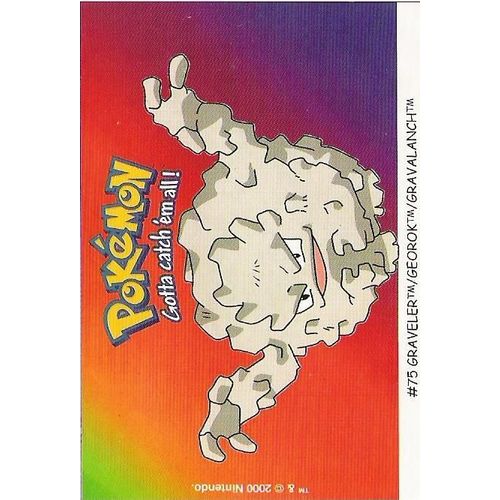 Gravalanch (N°75) Carte Pokémon Dunkin "Boomer" (Stickers)