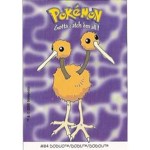 Doduo (N°84) Carte Pokémon Dunkin "Boomer" (Stickers)