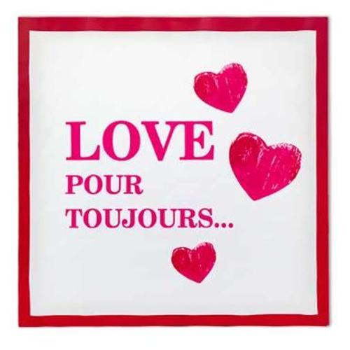 Toile 'love' Écru Rouge (40x40 Cm)