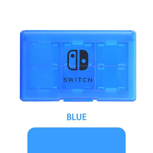 Bleu - Boîte De Rangement Pour Carte De Jeu Mini Switch, Étui Transparent, Abs, Étanche, Porte-Carte Sd Pour Nintendo Switch Oled, Boîte De Commutation, 24 En 1