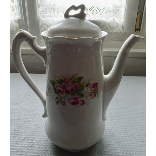 Cafetière Ancienne Faïence, Décor Floral