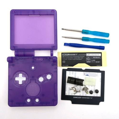 Violet Transparent - Coque Complète Transparente Pour Console De Jeu Nintendo Advance Sp, Housse Pour Gba Sp, Délibérément Garçon