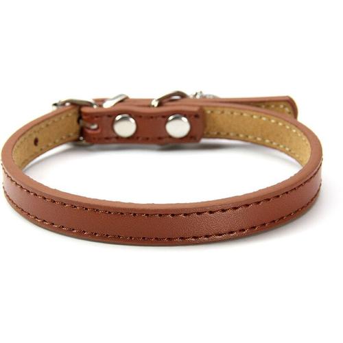 Collier En Cuir Pour Chats Et Chiots, R¿¿Glable 20cm-27cm Cm-Marron