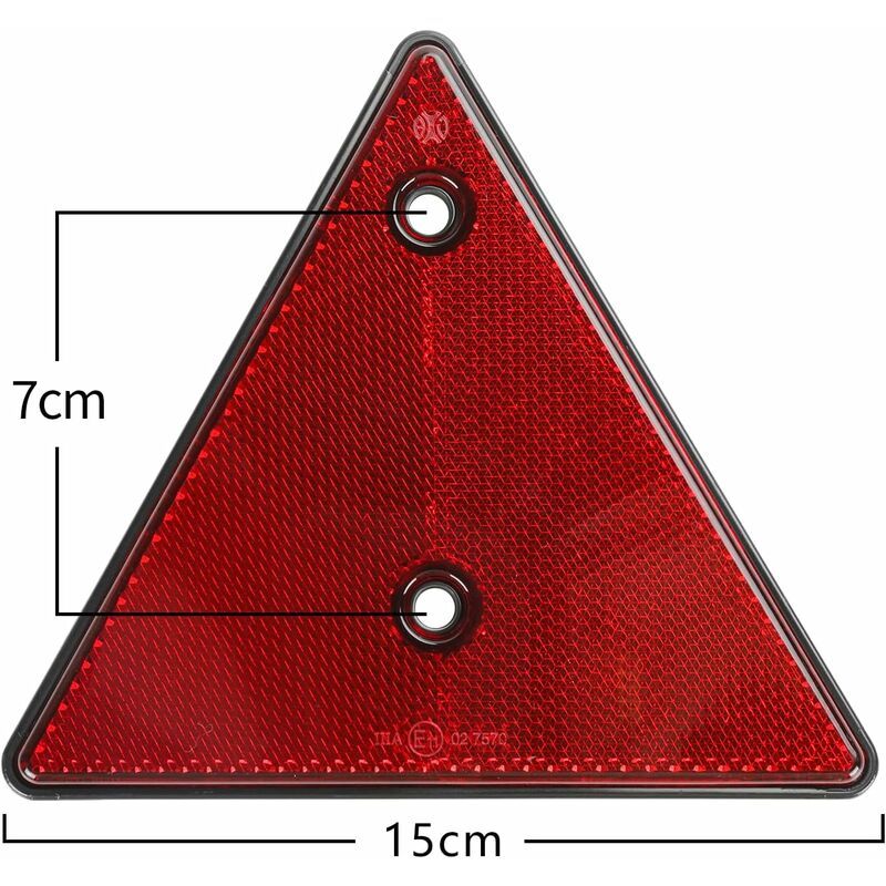 Catadioptre de Triangle Remorque Arriere - Rouge, R¿¿flecteur de Triangle de Signalisation Homologu¿¿ E-Marque pour Voiture, Caravane, Porte-V¿¿lo, Tracteur,Irisfr(4pcs)