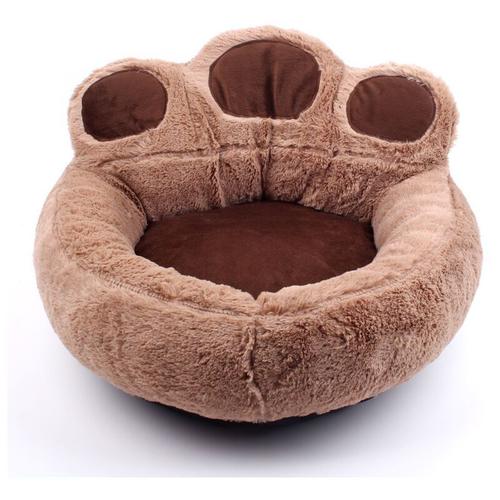 Panier Chien - Lit Pour Chien - Coussin - Corbeille Pour Chien - Forme De Patte - Marron S