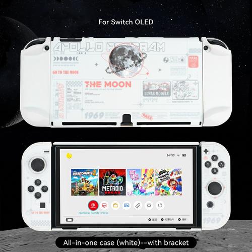 Pour Switch Oled - Coque De Protection Transparente Pour Nintendo Switch, Compatible Avec Geekshare, Oled New Moon, Étui Rigide, Accessoires De Console