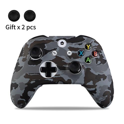 Camo-Noir - Coque En Silicone Souple Pour Manette Xbox One Slim, Housse De Protection Pour Manette Xbox One X, S Skin Thumb Grips Caps