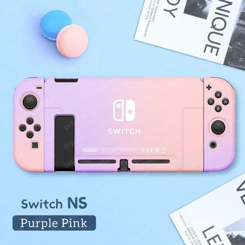 Ns Violetpink - Coque Rigide De Protection Complète Dockable Pour Nintendo Switch, Coque À Rabat Pour Console De Jeu Oled, Accessoires Skin Ns