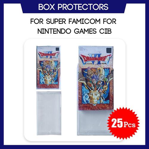 25 Pcs - Étui De Protection De Boîte Transparent, Housse Personnalisée En Plastique, Protecteur Pour Jeu Japonais De Super Nintendo, Cib Complet