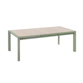 Table De Jardin Rectangulaire Extensible Alu Evasion 8/10 Places Effet Bois Et Vert Laurier - Hespéride
