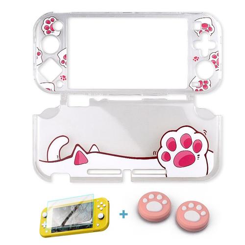 Cat Paw And Film - Étui De Protection Kawaii Pour Nintendo Switch Lite Console Cat Paw Skin Cover Film De Coque Joy Con Pour Ns Lite Accessoires