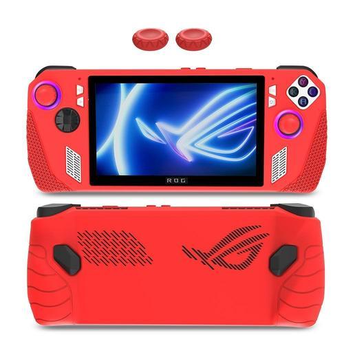 Rouge - Juste De Protection En Silicone Pour Asus Rog Ally, Étui De Rangement Avec Capuchons À Bascule, Déterminer La Console, Souple, Antichoc, Accessoires De Jeu