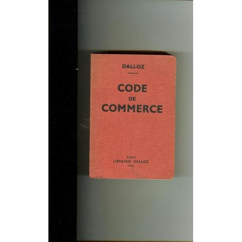 Petit Code Dalloz,  Code De Commerce