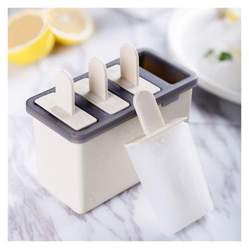 Moule ¿¿ Glace, Popsicle Moules, glace Lolly mod¿¿le Plateau silicone 4 Cavit¿¿s r¿¿utilisables pour Diy Making cr¿¿me glac¿¿e au chocolat Dessert glac¿¿ Accueil Cuisine Rouge (blanc, 13.6x8x5.7cm),