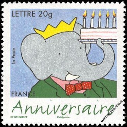 Timbre Pour Anniversaire 'babar' Personalisé