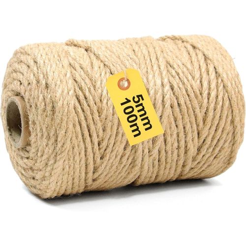 Corde Sisal Naturelle 100m X 5mm - Corde Pour Arbre À Chat Fine Et Résistante, Idéale Pour Griffoirs, Diy, Jardinage