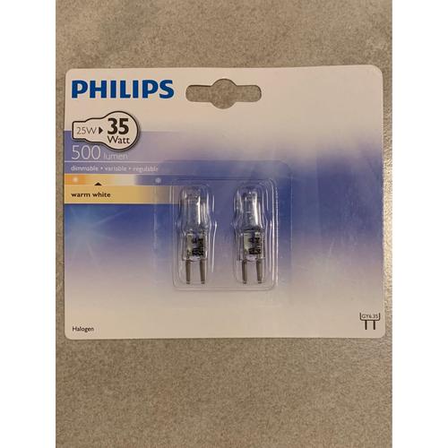 Lot De 2 Philips Halogen Lampe (Gy6.35, Capsule, 766 Lm, 35 W, 3100 K, 85%) 8718696827932