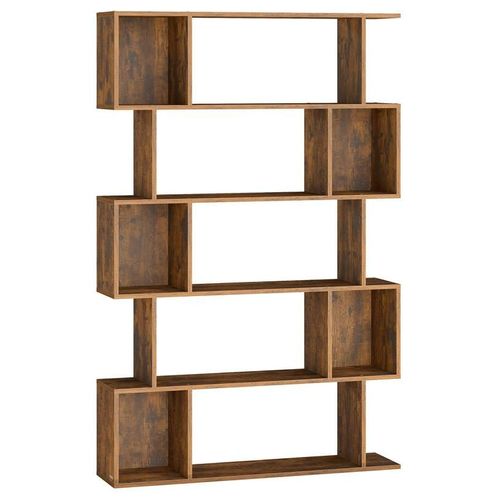 VASAGLE Bibliothèque, Étagère sur 5 Niveaux, 24 x 90 x 159 cm, Meuble de Rangement, avec Compartiments Ouverts, pour Salon, Chambre, Bureau, Marron Rustique