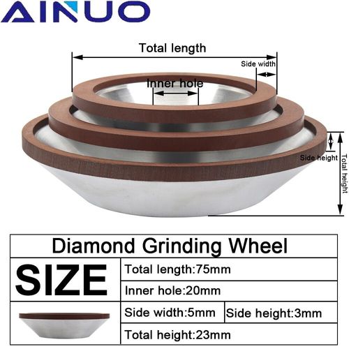 75/100/125/150mm Diamant Meule Tasse Meule Outil De Meulage Pour Polissage Fraise Meuleuse Disque - Type 75x20x5mm-Grit 150