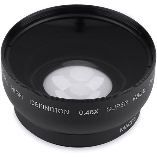 Objectif Grand Angle Universel Macro 52mm 0.45X, Compatible avec Les appareils Photo Canon/Nikon/Sony/Pansonic/Olympus