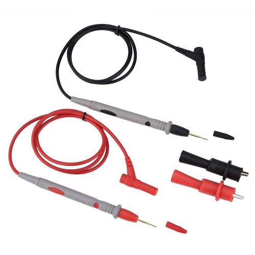 Universally accurate multimeter probes, Ultra-sharp multimeter test leads 1000V 20A gold-plated probe wires with alligator clips, CAT.III Safety