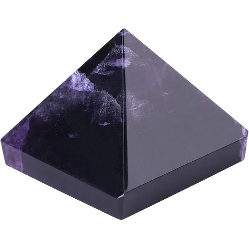 Pyramide Am¿¿thyste, Figurines Pyramide Cristal Violet Fluorite Naturelle ¿¿ La Main Fortun¿¿ D¿¿coration Ameublement Maison Article Bon Cadeau.