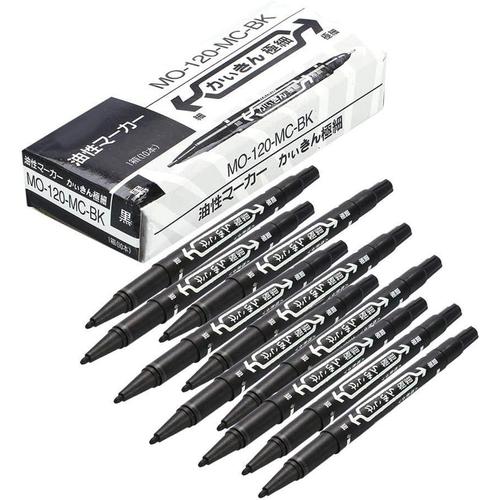 Stylos De Tatouage Noirs, Stylo Marqueur De Peau De Tatouage Avec Deux T¿¿Tes Pour Tatouage Temporaire, 10pcs 