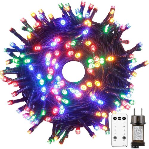 Guirlande Lumineuse Sapin de Noël, 20m 200 LED Multicolore Guirlande Electrique Sapin avec Télécommande, Minuterie, 8 Modes, Etanche, Decoration Noel Exterieur et Interieur