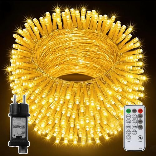 Guirlande Lumineuse Intérieur Exterieure 30M 300LED Guirlande Lumineuse Sapin de Noel Lumiere Sapin Led Electrique Deco Guirlande Noel Blanc Chaud