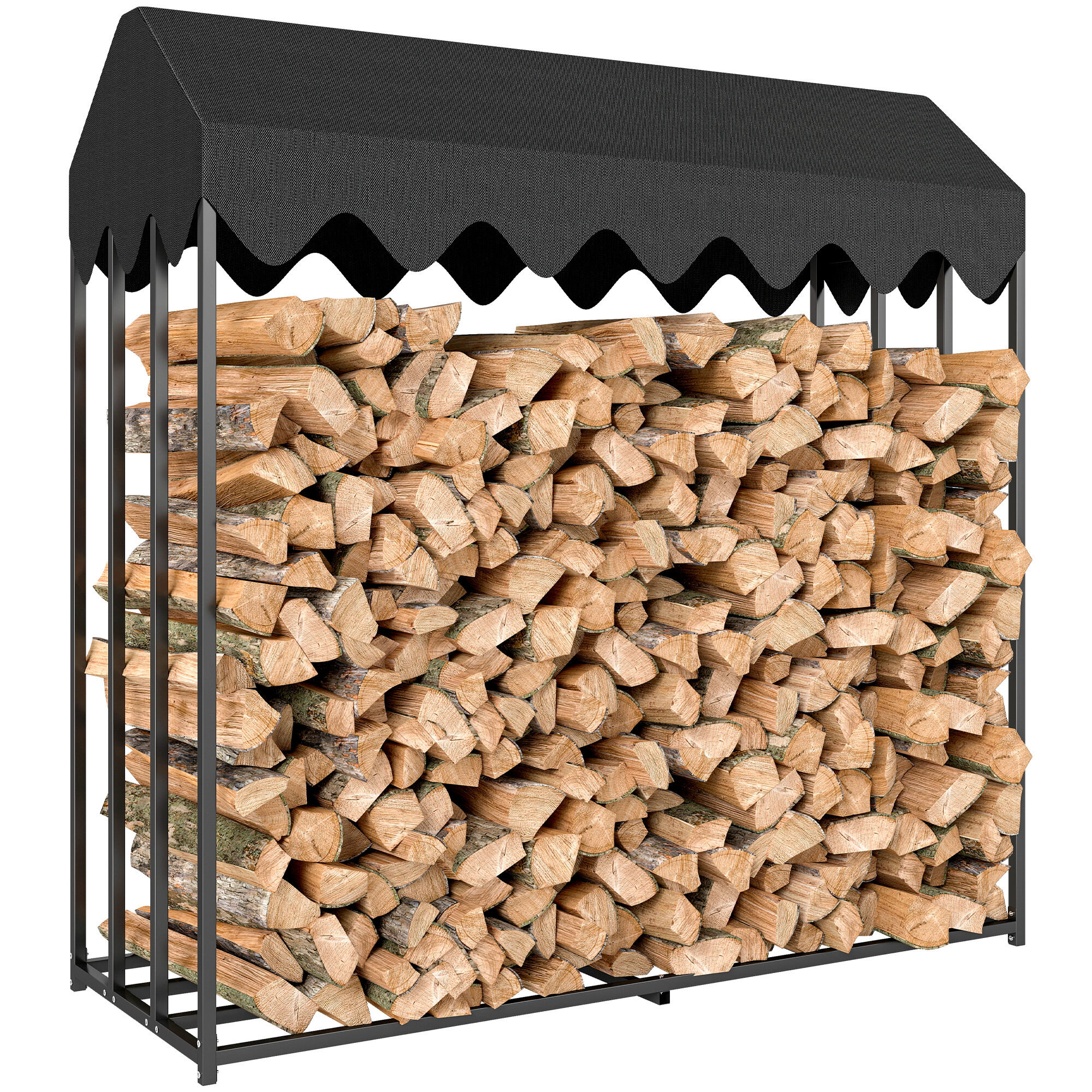 Range bûches extérieur 186 x 70 x 185 cm - abri bûches avec housse ...