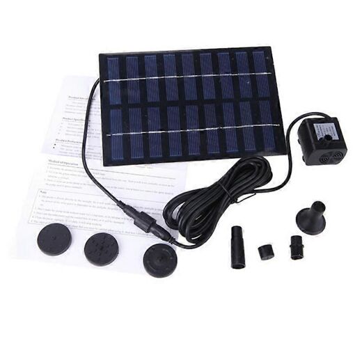 Pompe solaire pour fontaine, 9 V, 1,8 W, 165 l/h,