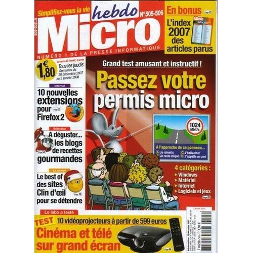 Micro Hebdo Numero 505  N° 505 : Passez Votre Permis Micro