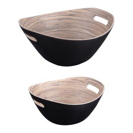 Set De 2 Saladiers En Bambou Noir