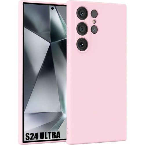 Coque Pour Samsung Galaxy S24 Ultra - Protection Silicone Liquide Ultra Slim Rose Clair - E.F.Connection