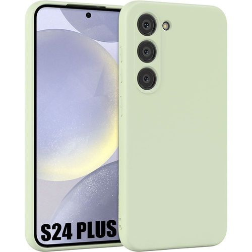 Coque Pour Samsung Galaxy S24 Plus (S24+) Protection Silicone Liquide Vert Mat Anti-Rayures - E.F.Connection