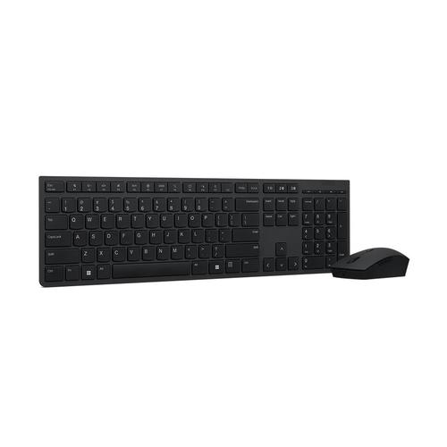Lenovo Professional Combo - Ensemble clavier et souris - sans fil - 2.4 GHz, Bluetooth 5.1 - Français - gris - boîtier marron - CRU