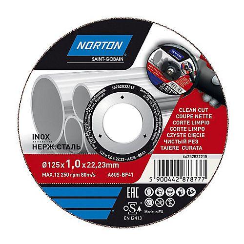 Disque de coupe métal/inox Norton 125x1x22 2 mm